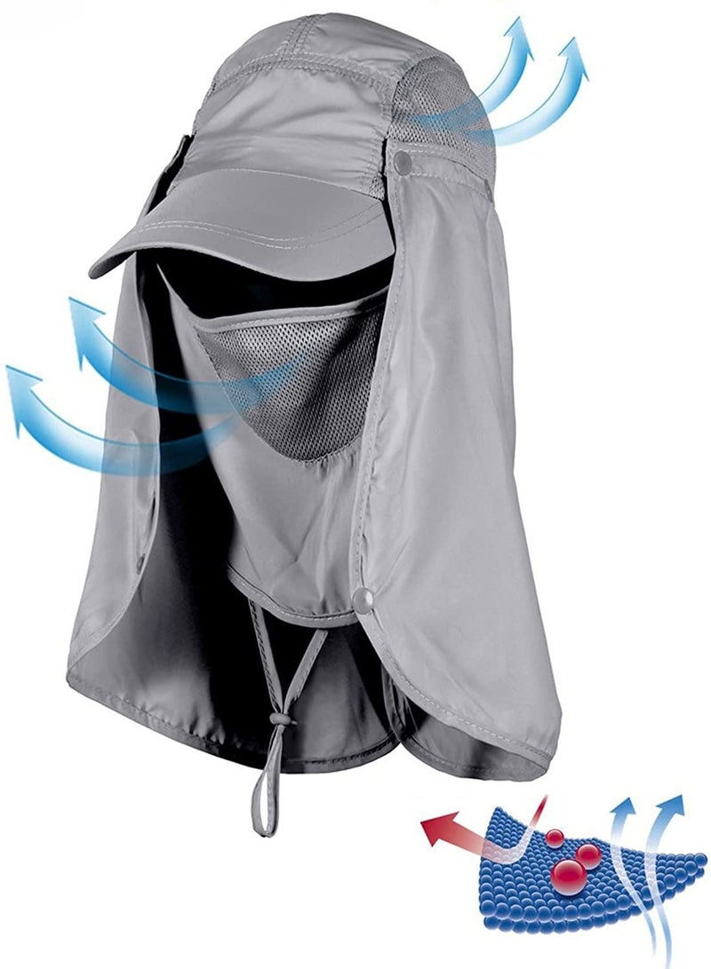 Women Sun Hat UV Protection Neck Flap Cap Summer Outdoor Sport Wide Brim Free Sunscreen Sleeve for & Men