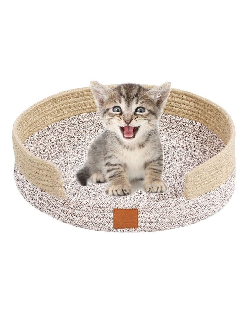 Cosy Cat Nest Hand Knitting Bed Cotton Rope Scratcher Scratching Summer Sleeping Grey Round Oval Flat Washable Foldable Woven Four Seasons Universal Medium