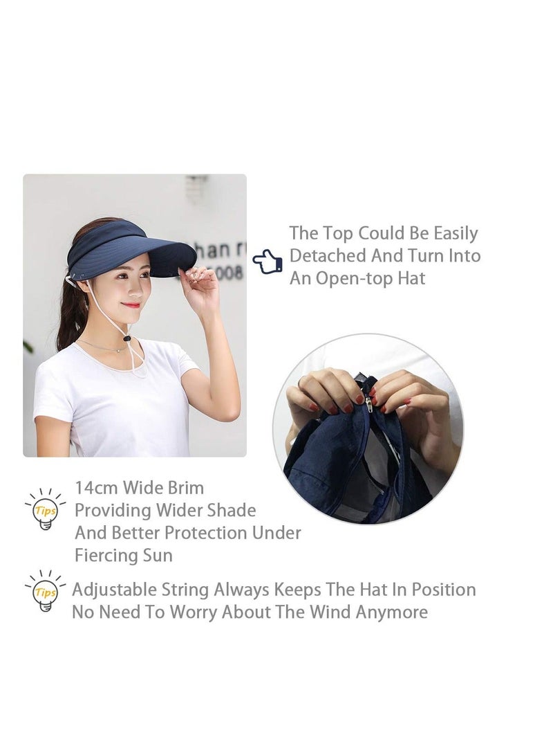 Wide Brim Sun Hat, Fishing Hat Cap for Men & Women, Outdoor UV Protection Women Face Mask Visor Waterproof Breathable Hiking UPF 50 Bucke (Grey)