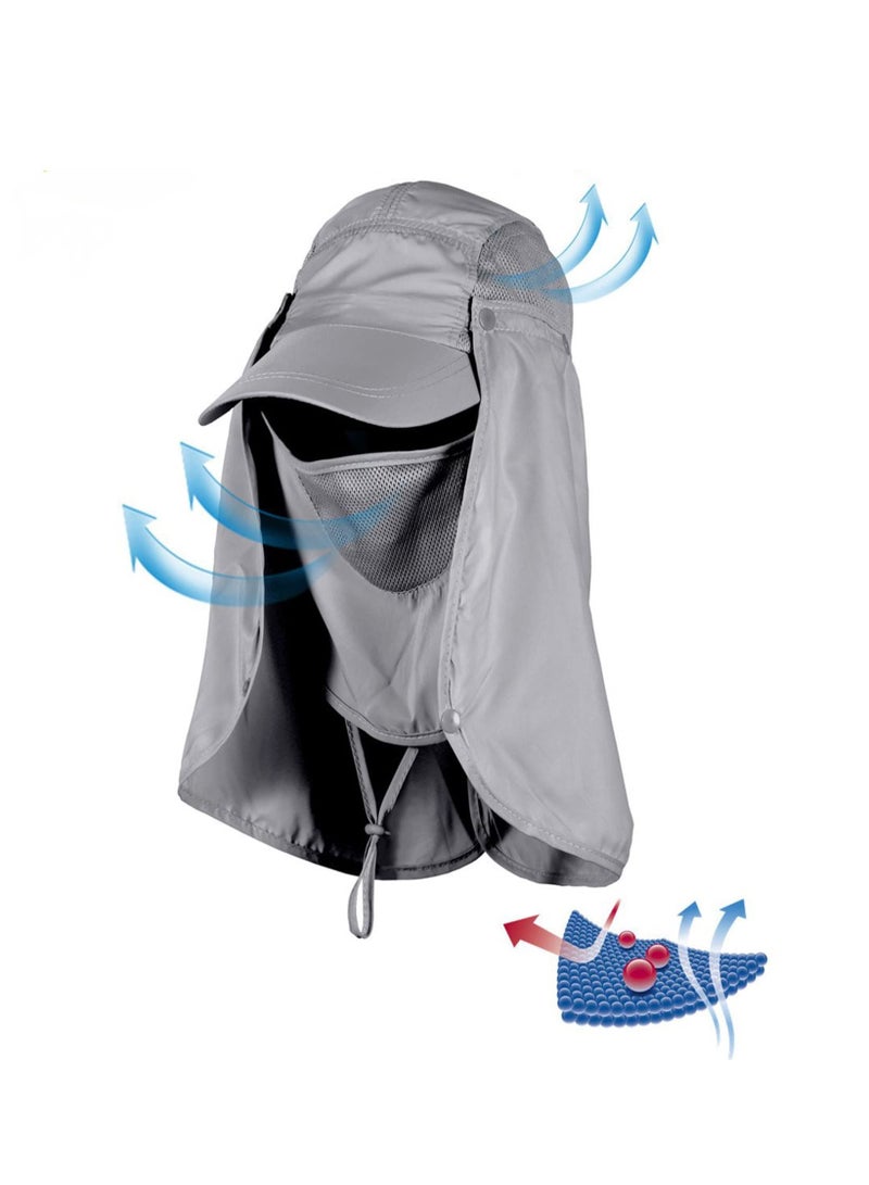 UV Protection Mask UPF 50+ Folding Fishing Hat Removable Adjustable Legion Quick Dry Sun Hunting