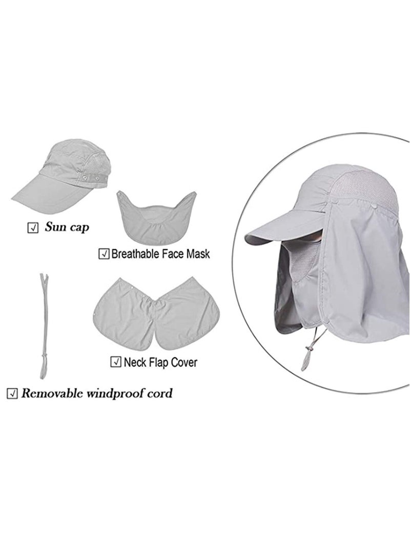 UV Protection Mask UPF 50+ Folding Fishing Hat Removable Adjustable Legion Quick Dry Sun Hunting
