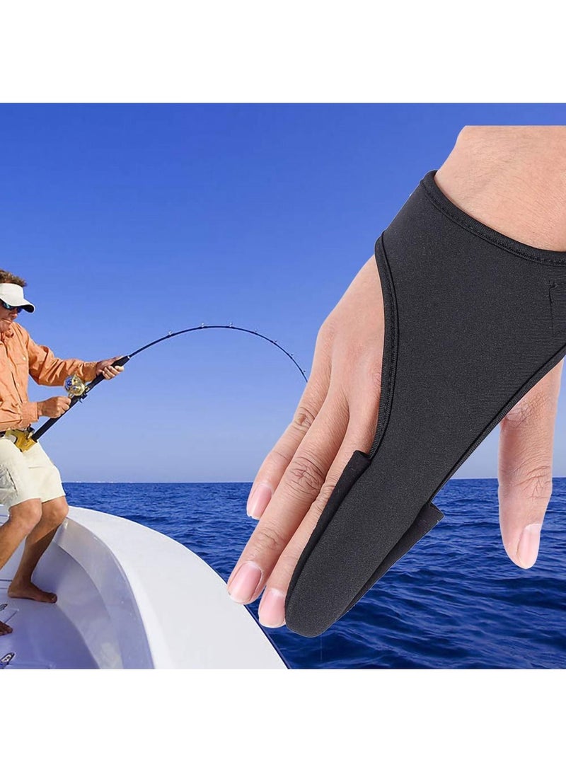 Sports Fishing Gloves Single Finger Glove, Professional Navy Glove Outdoor Anti-slip Stall Black Index Protector for Surf Unisex Elastic Band