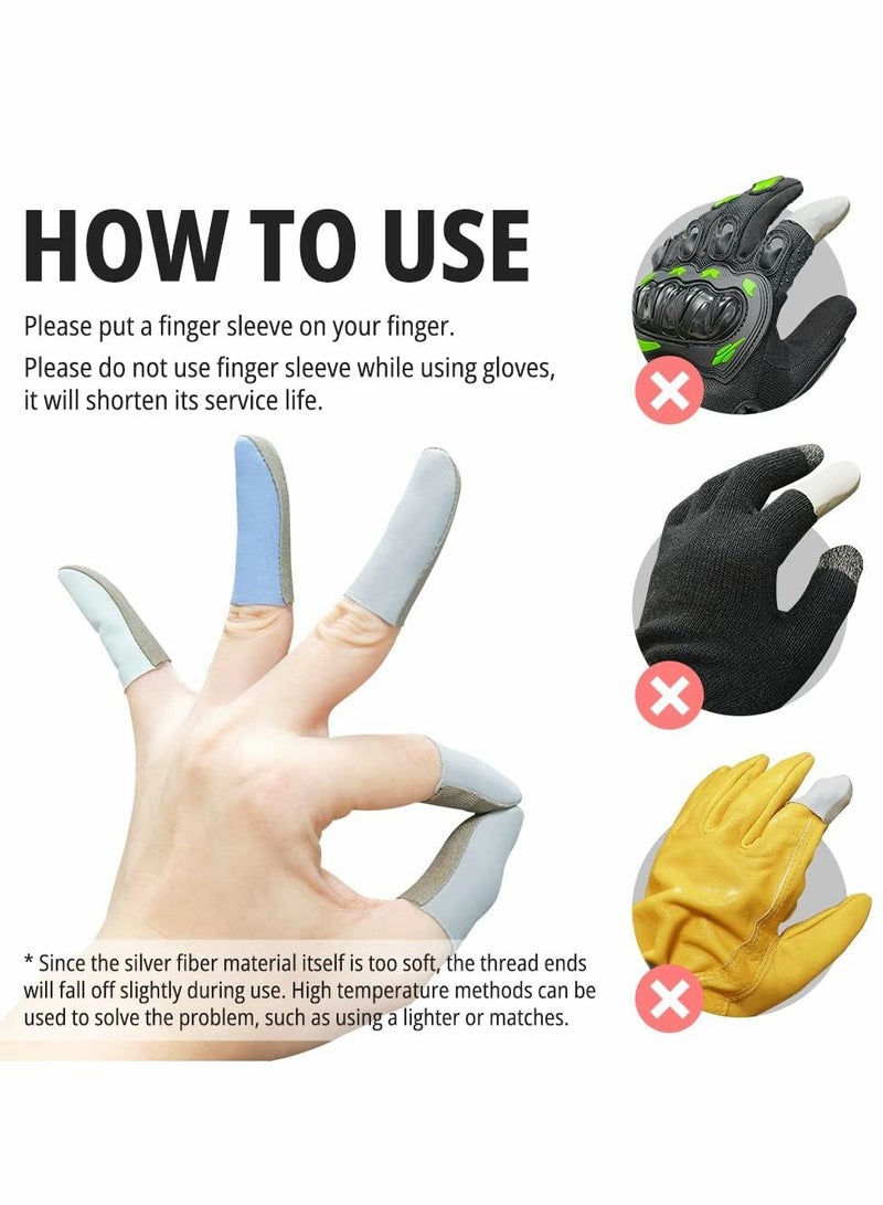 Gaming Finger Sleeves, Mobile Phone Sleeves for PUBG Breathable Fingertips Sweatproof Anti-Slip Fingertip Cover Thumb Gloves,for All Touchscreen Devices,10 Piece