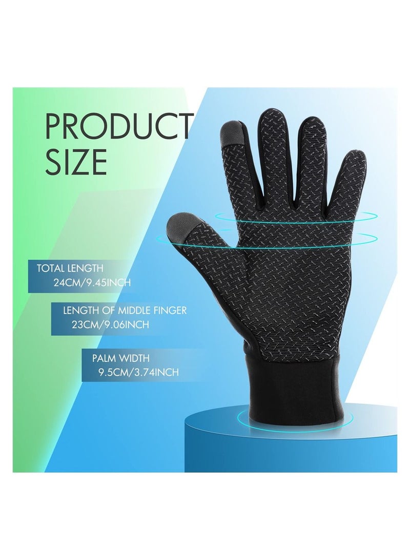 Winter Gloves Touch Screen, 3 Pairs Comfortable Waterproof Thermal Warm Driving Windproof Reflective for Running Cycling Hiking