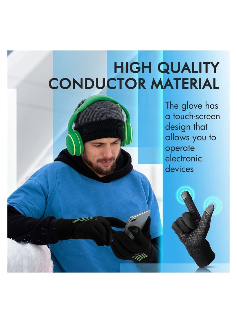 Winter Gloves Touch Screen, 3 Pairs Comfortable Waterproof Thermal Warm Driving Windproof Reflective for Running Cycling Hiking