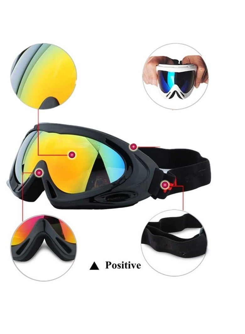 2 PCS Motorcycle Goggles - Dirt Bike ATV Motocross Anti-UV Adjustable Riding Offroad Protective Combat Tactical Military for Men Women Kids Youth Adult