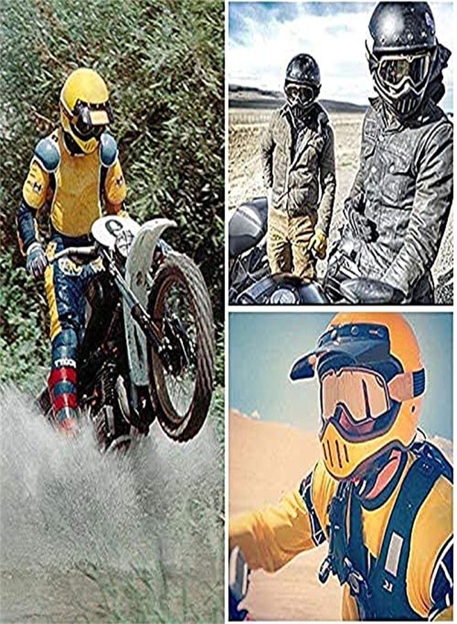 2 PCS Motorcycle Goggles - Dirt Bike ATV Motocross Anti-UV Adjustable Riding Offroad Protective Combat Tactical Military for Men Women Kids Youth Adult
