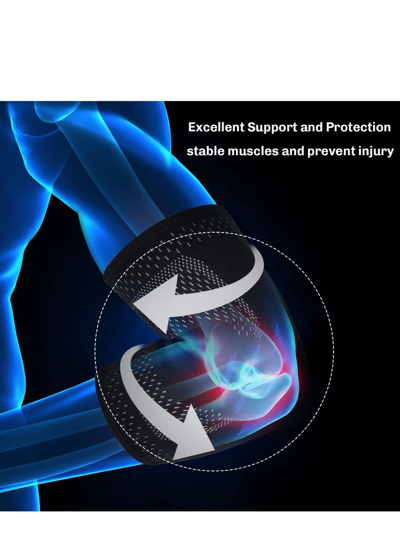 2 in 1 Tennis Elbow Brace for Men Women Compression Sleeve with Integrated Pads Breathable Tendonitis elbow Support Protector Sports Golfer's Arthritis Treatment Reduce Joint Pain
