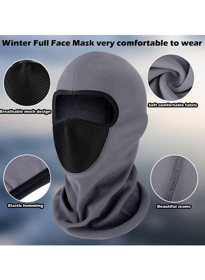 SYOSI 2 Pcs Balaclava Masks, Thicken Fleece Mask Winter Thermal Windproof for Outdoor Skiing Cycling Snowboarding Full Cover Unisex (Black, Gray)