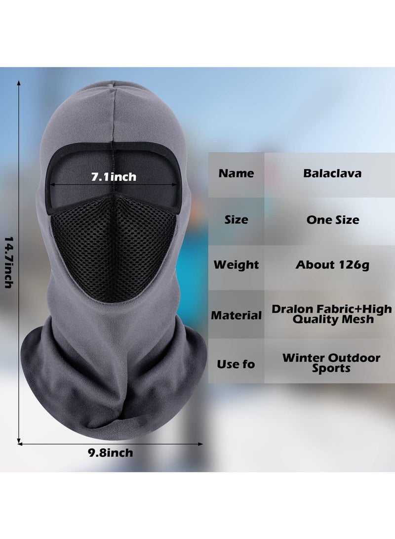 SYOSI 2 Pcs Balaclava Masks, Thicken Fleece Mask Winter Thermal Windproof for Outdoor Skiing Cycling Snowboarding Full Cover Unisex (Black, Gray)