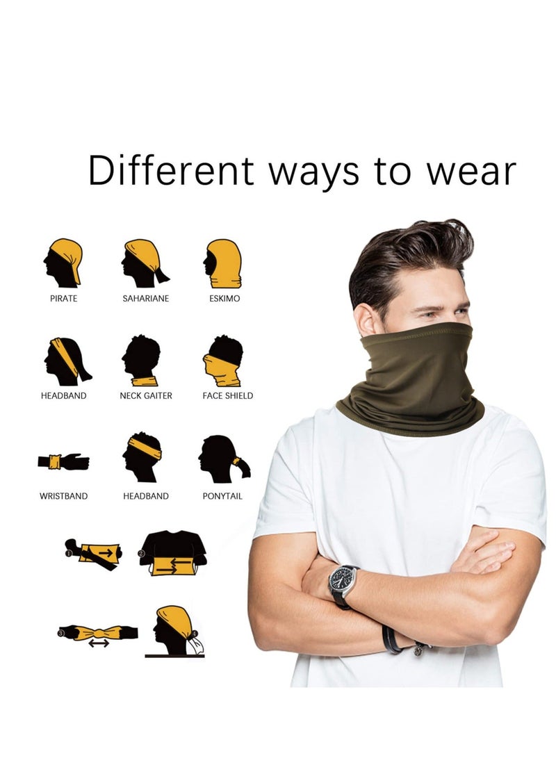 Face Cover Scarf, 6 PCS Multifunctional Headwear Bandana Sun UV Protection Masks, Neck Gaiter, Scarf Sunscreen Breathable Bandana, Cycling Running for Men Women