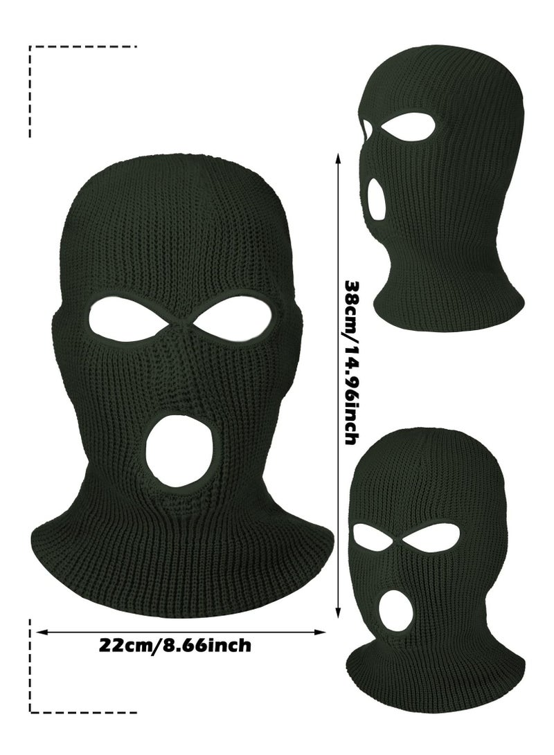 3-Hole Full Face Cover Winter Outdoor Sport Knitted Ski Adult Balaclava Headwrap Mask Motorcycle Cycling Snowboard Gear for Sports Men Women