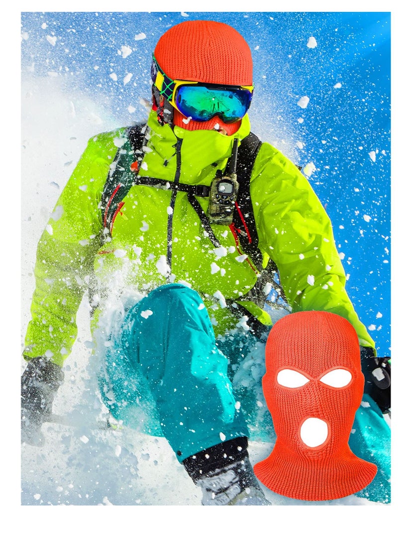3-Hole Full Face Cover Winter Outdoor Sport Knitted Ski Adult Balaclava Headwrap Mask Motorcycle Cycling Snowboard Gear for Sports Men Women