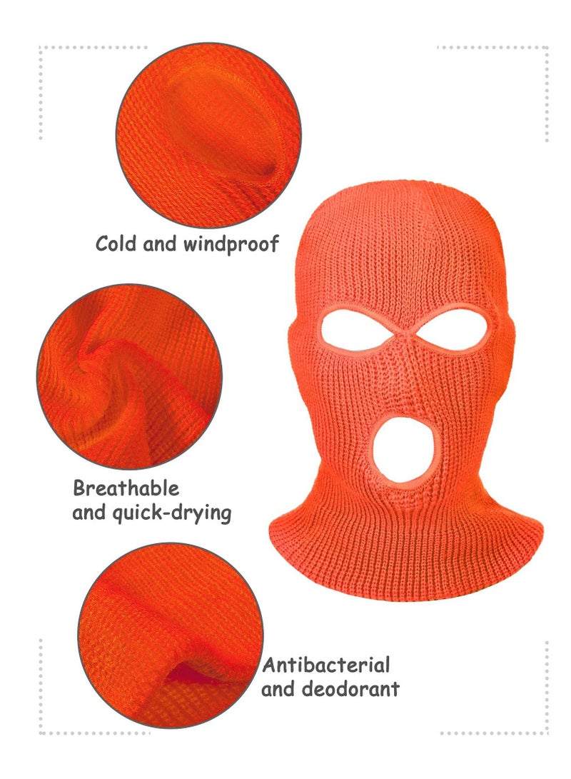 3-Hole Full Face Cover Winter Outdoor Sport Knitted Ski Adult Balaclava Headwrap Mask Motorcycle Cycling Snowboard Gear for Sports Men Women