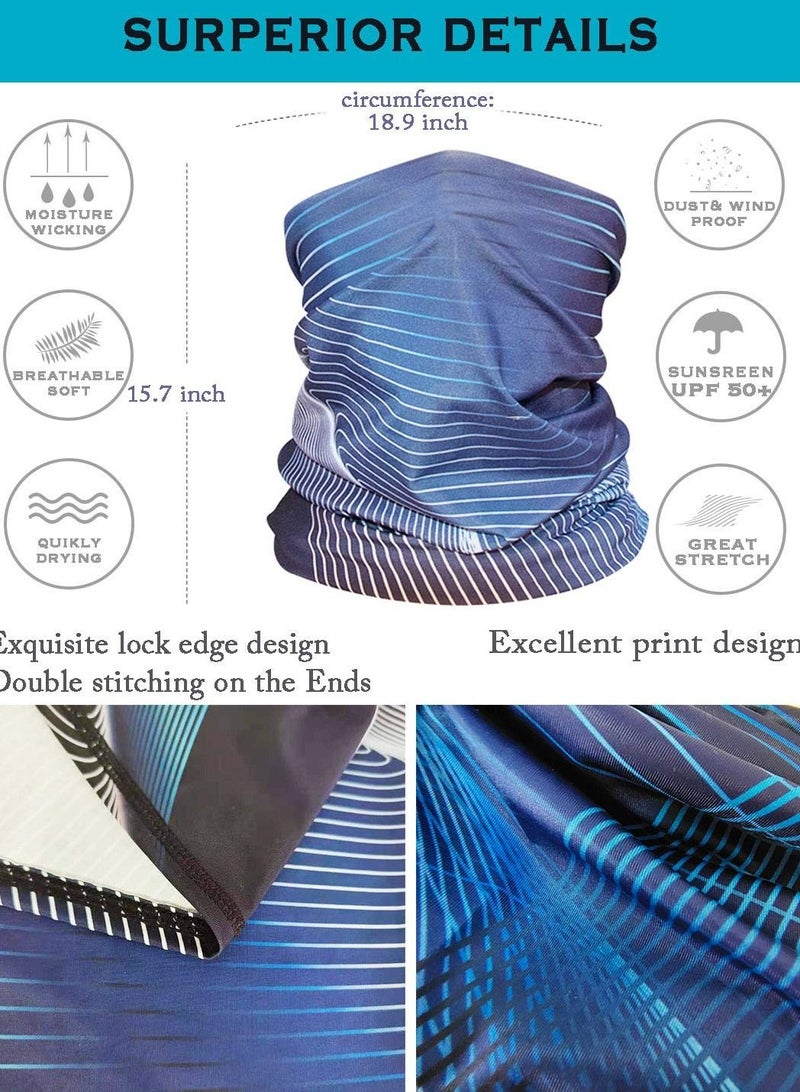 Breathable Bandana Facemask, Summer Cool Neck Tie Facemask Dustproof Sun Protection Scarf for Outdoor Men and Women Fishing Cycling Running (2 Pieces)