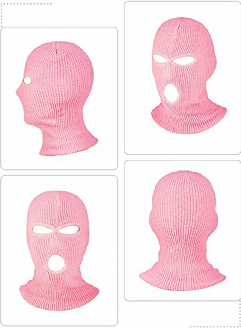 3-Hole Full Face Cover Winter Outdoor Sport Knitted Ski Adult Balaclava Headwrap Mask Motorcycle Cycling Snowboard Gear for Sports Men Women