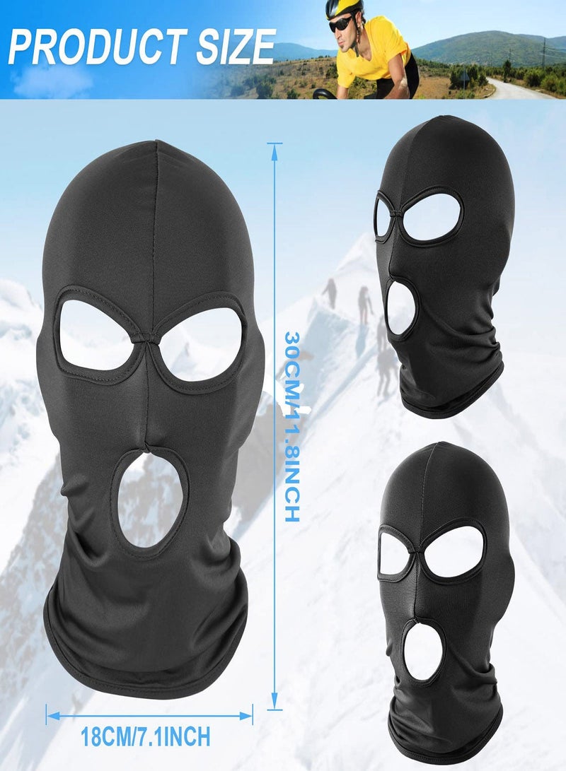 Balaclava Covering, 4Pcs Multicolor Three Holes Full Face Summer Thin Open Hood Windproof Motorcycle Cover for Cycling Skiing Outdoor Activities, Ice Silk Breathable