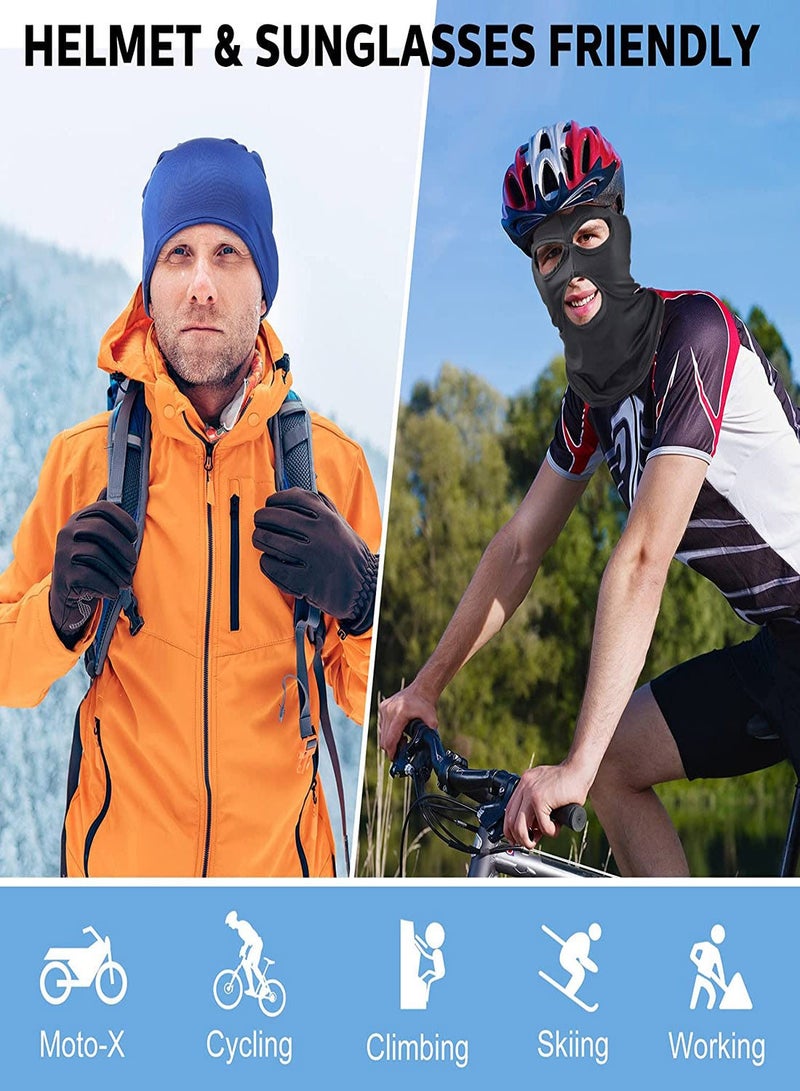 Balaclava Covering, 4Pcs Multicolor Three Holes Full Face Summer Thin Open Hood Windproof Motorcycle Cover for Cycling Skiing Outdoor Activities, Ice Silk Breathable