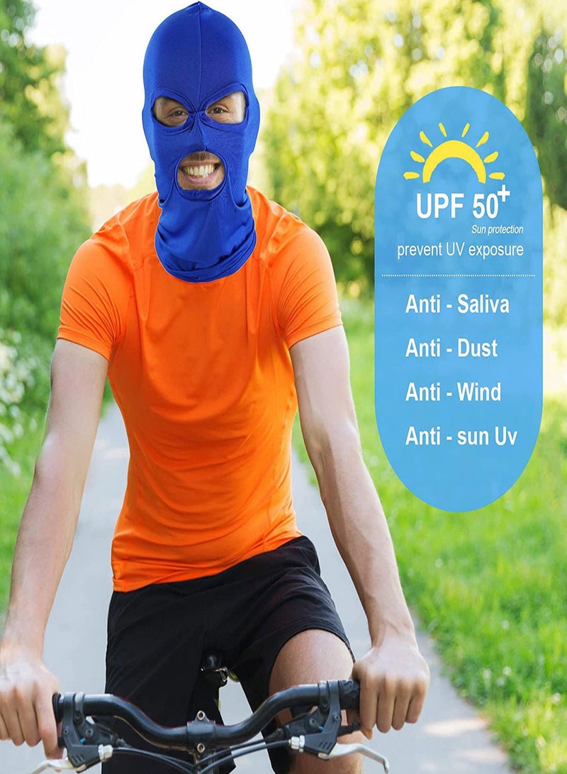 Balaclava Covering, 4Pcs Multicolor Three Holes Full Face Summer Thin Open Hood Windproof Motorcycle Cover for Cycling Skiing Outdoor Activities, Ice Silk Breathable