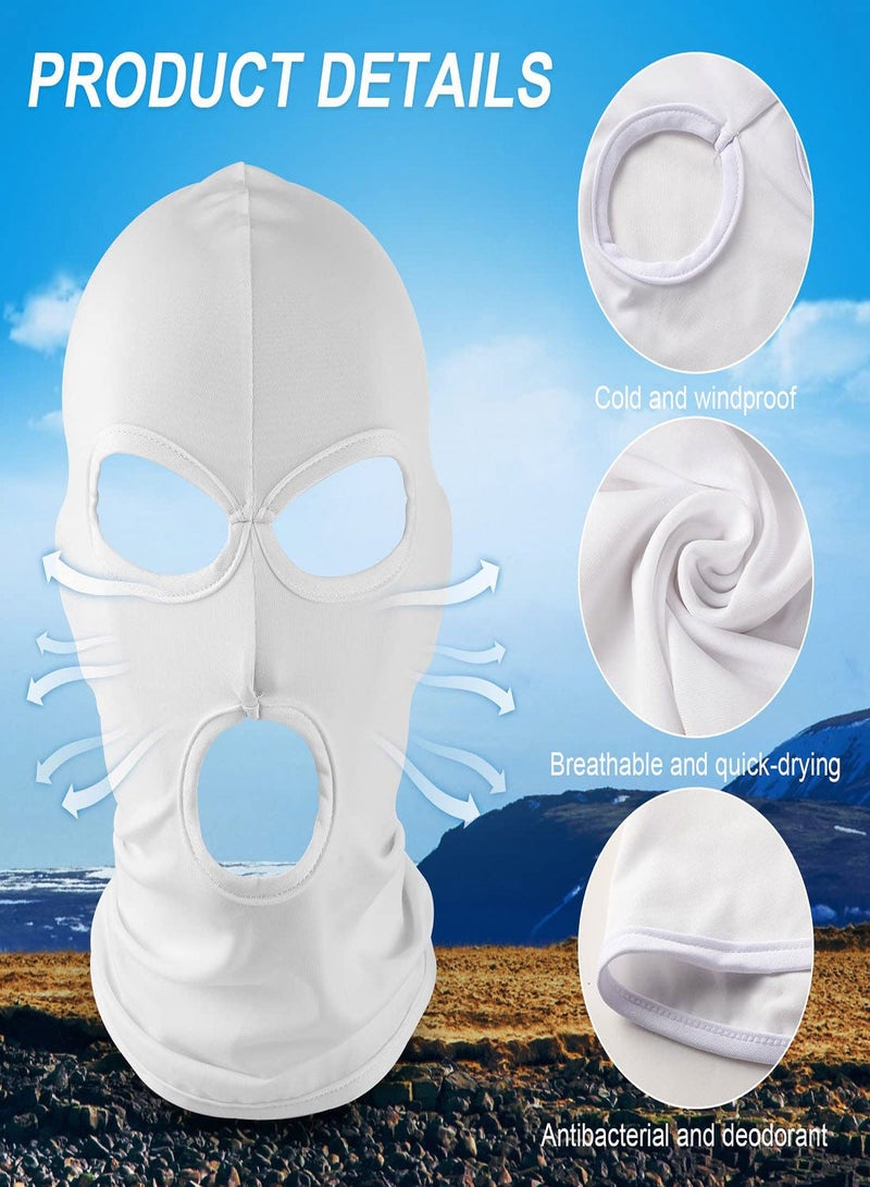 Balaclava Covering, 4Pcs Multicolor Three Holes Full Face Summer Thin Open Hood Windproof Motorcycle Cover for Cycling Skiing Outdoor Activities, Ice Silk Breathable