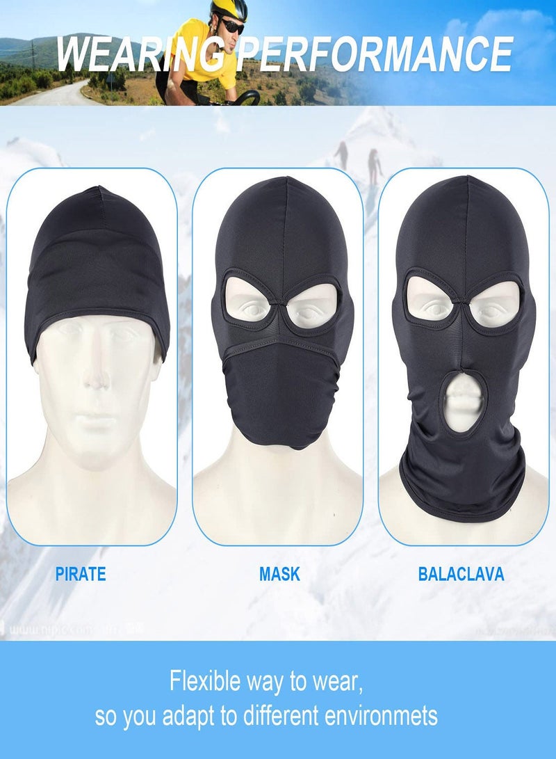 Balaclava Covering, 4Pcs Multicolor Three Holes Full Face Summer Thin Open Hood Windproof Motorcycle Cover for Cycling Skiing Outdoor Activities, Ice Silk Breathable