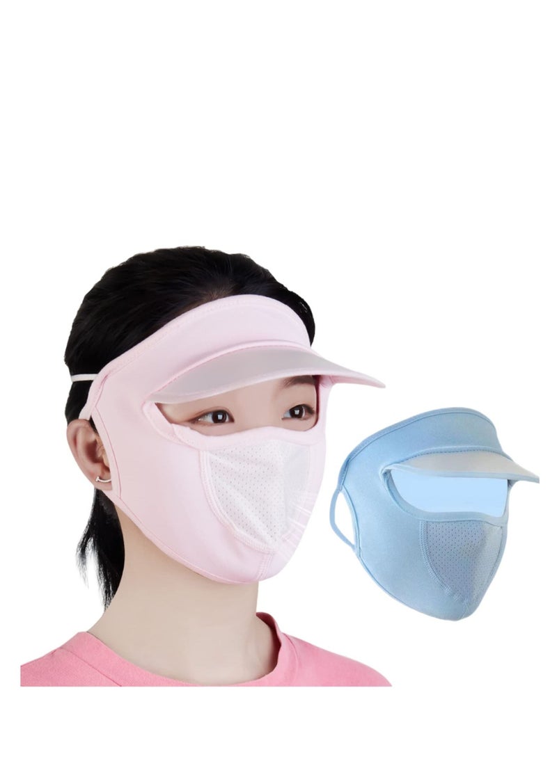 Breathable UV Face Covering, UPF 50+ Women Summer Mask Eye Protection Washable Reusable Sunscreen Sports Cover