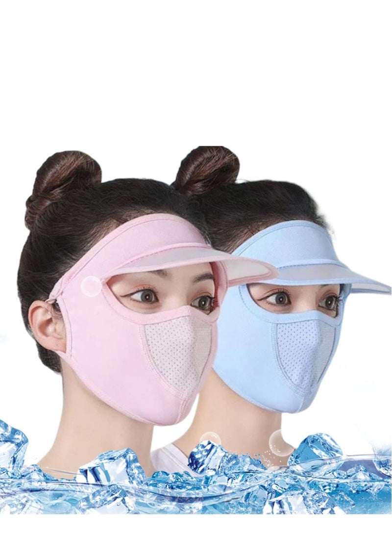Breathable UV Face Covering, UPF 50+ Women Summer Mask Eye Protection Washable Reusable Sunscreen Sports Cover