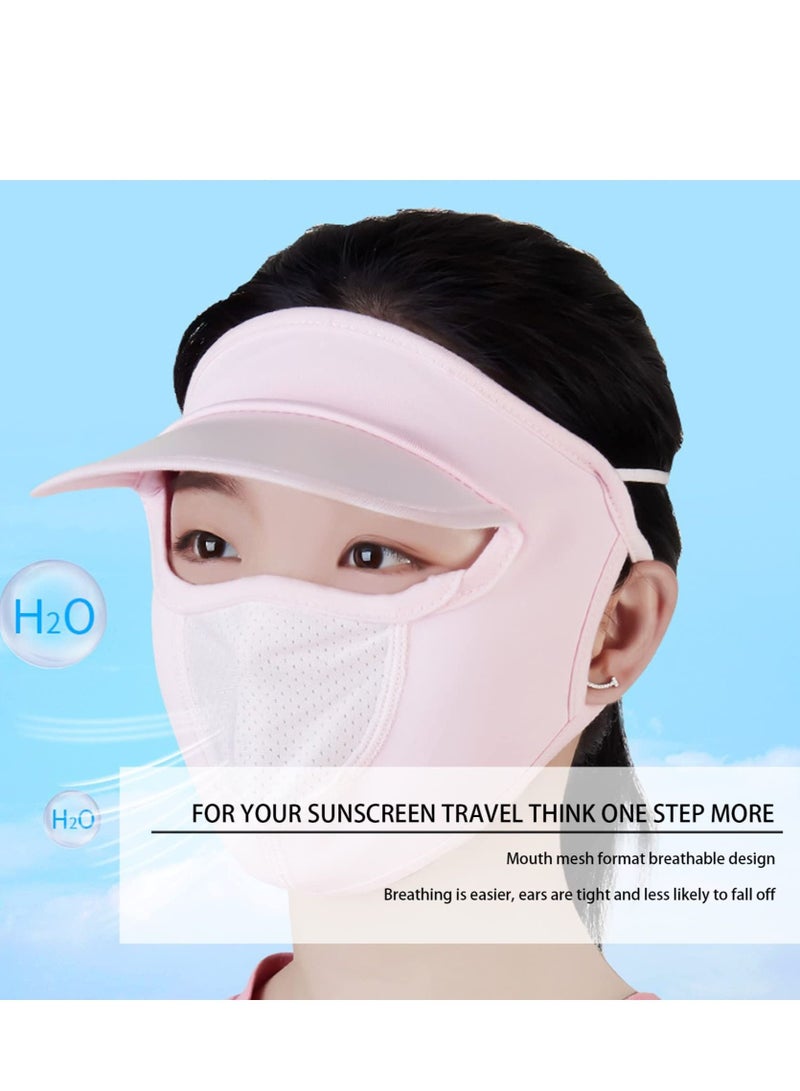 Breathable UV Face Covering, UPF 50+ Women Summer Mask Eye Protection Washable Reusable Sunscreen Sports Cover