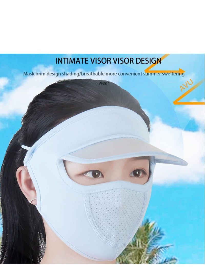 Breathable UV Face Covering, UPF 50+ Women Summer Mask Eye Protection Washable Reusable Sunscreen Sports Cover