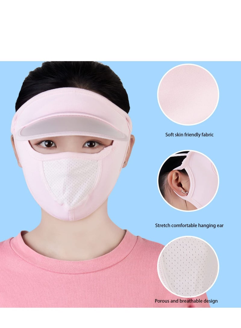 Breathable UV Face Covering, UPF 50+ Women Summer Mask Eye Protection Washable Reusable Sunscreen Sports Cover