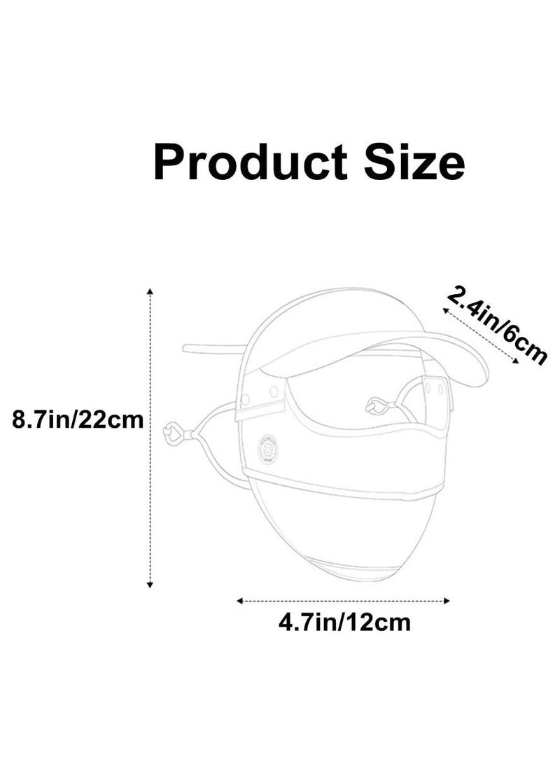 Unisex Sun Protection Face Mask, with Detachable Hat-Brim Adjustable Ear Loop, Ice Silk Cover Bandana UV for Summer Outdoor Sports, All Round (Grey)