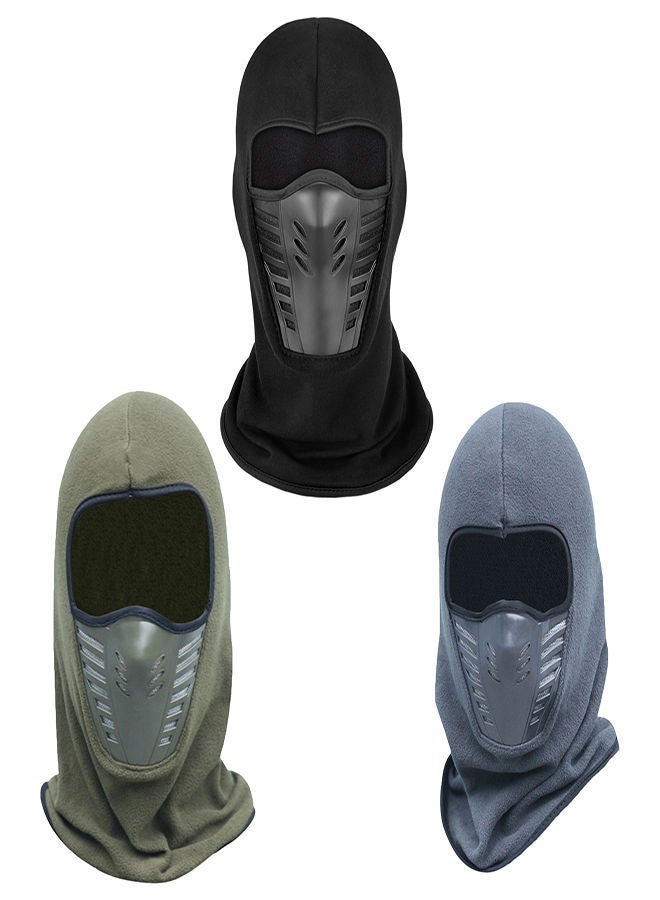 Balaclava Ski Mask, 3Pcs Warm Soft Motorcycle Winter Full Face Cover Knit Mask with Breathable Air Vents, Thermal Bicycle Sports, Outdoor Sport Knitted