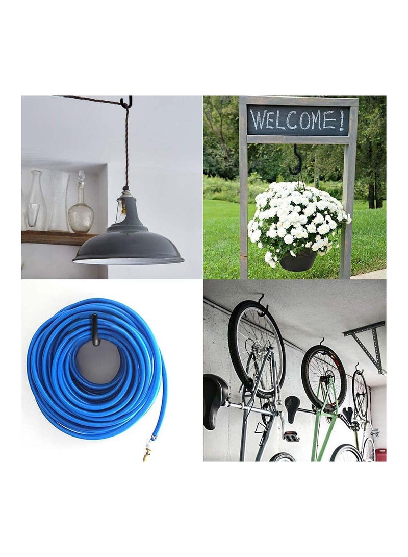 Heavy Duty Bike Storage Hooks Set 4 Pcs Hook Rack Ceiling Plant Kitchen Light Great for Garage Wall and Bicycle