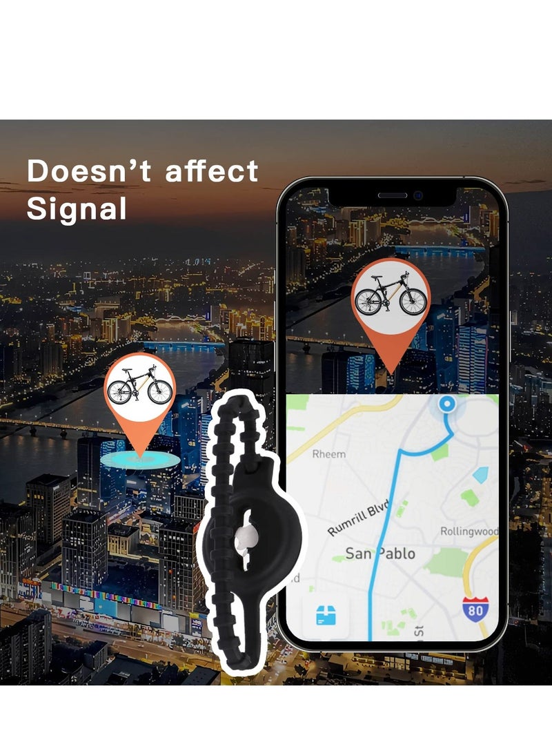 Airtag Bike Mount, Bicycle Mount Holder for Hidden Under Seat, Gps Tracker Anti Theft Case Compatible with Airtag, 2 Pack Loop Luggage, Bike, Scooter