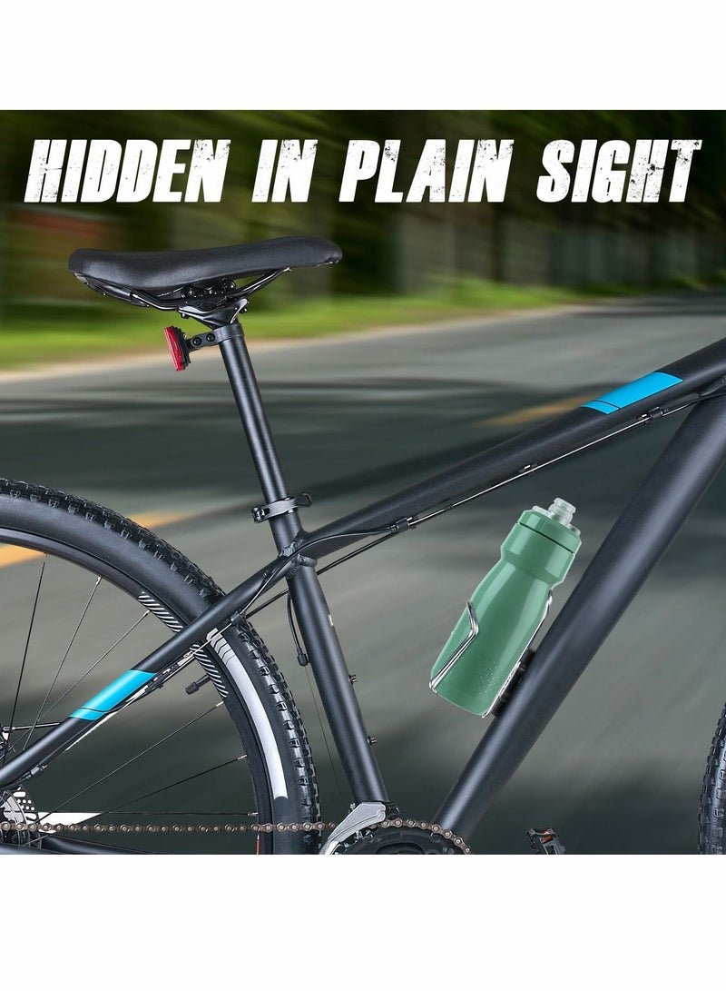 Airtag Bike Mount, Bicycle Mount Holder Protect Case for AirTag, Water Resistant Hides AirTag Under Bottle Cage, Anti-Shake and Anti-Theft with Allen Key Bolts （Black）