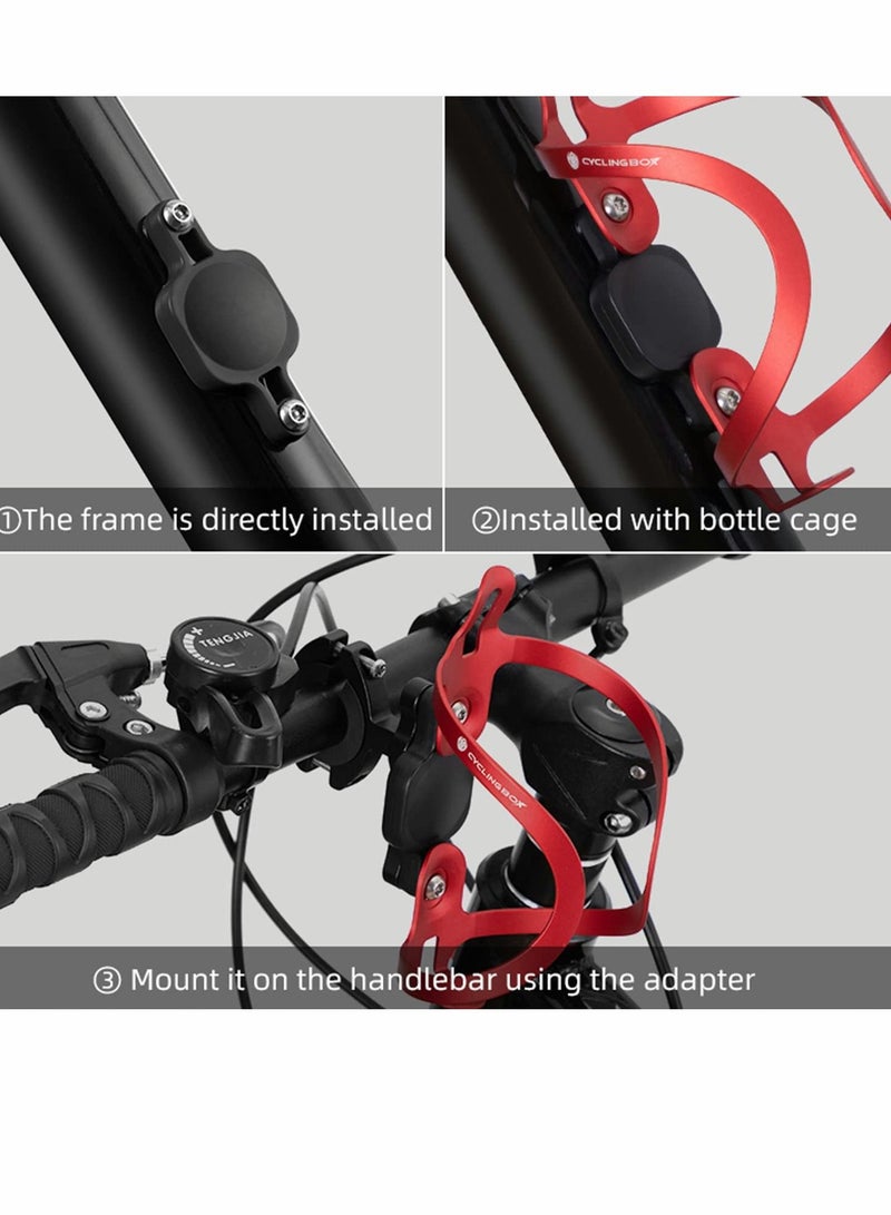 Airtag Bike Mount, Bicycle Mount Holder Protect Case for AirTag, Water Resistant Hides AirTag Under Bottle Cage, Anti-Shake and Anti-Theft with Allen Key Bolts （Black）