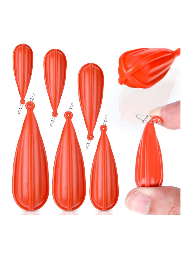 6 Pieces Fishing Practice Plugs, Orange Casting Plugs in Mixed Sizes Bait Lightweight Designed for Beginners