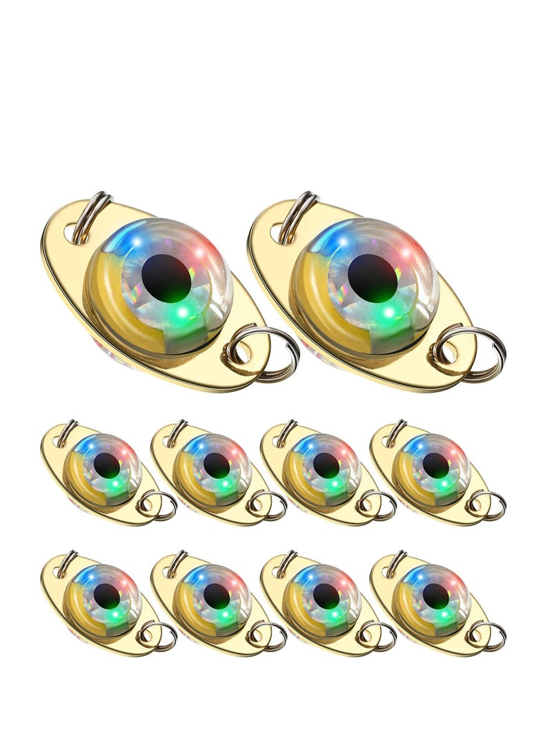 Led Fishing Lights Fish Lures Kit Long Life Time Underwater LED Lighted Bait Flasher Get Fish's Attention for Offshore Inshore Boat Deep Sea 10PCS
