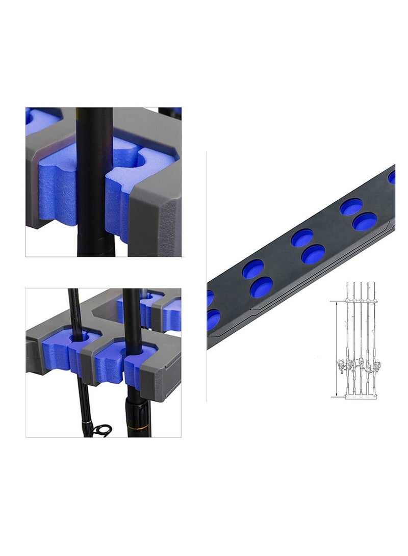 Fishing Pole Holder Black Wall Mounted Rod Holders for Garage Vertical Horizontal Ceiling Three Installation Methods ABS Plastic Store Up to 10 Rods Save Your Space