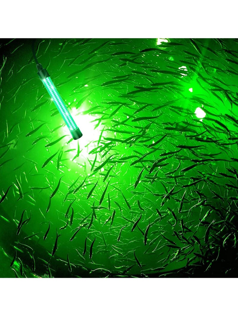 12V 20W Submersible Fishing Light, 216 LEDs Green Night Lights with Independent Switch, Underwater Fish Finder Lamp, Light Attractants 5m Power Cord