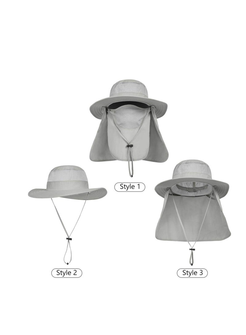 Outdoor Sun Hat UPF 50 Protection Waterproof Fishing Cap Face Cover Summer Neck Flap Hat, Unisex with Cap,