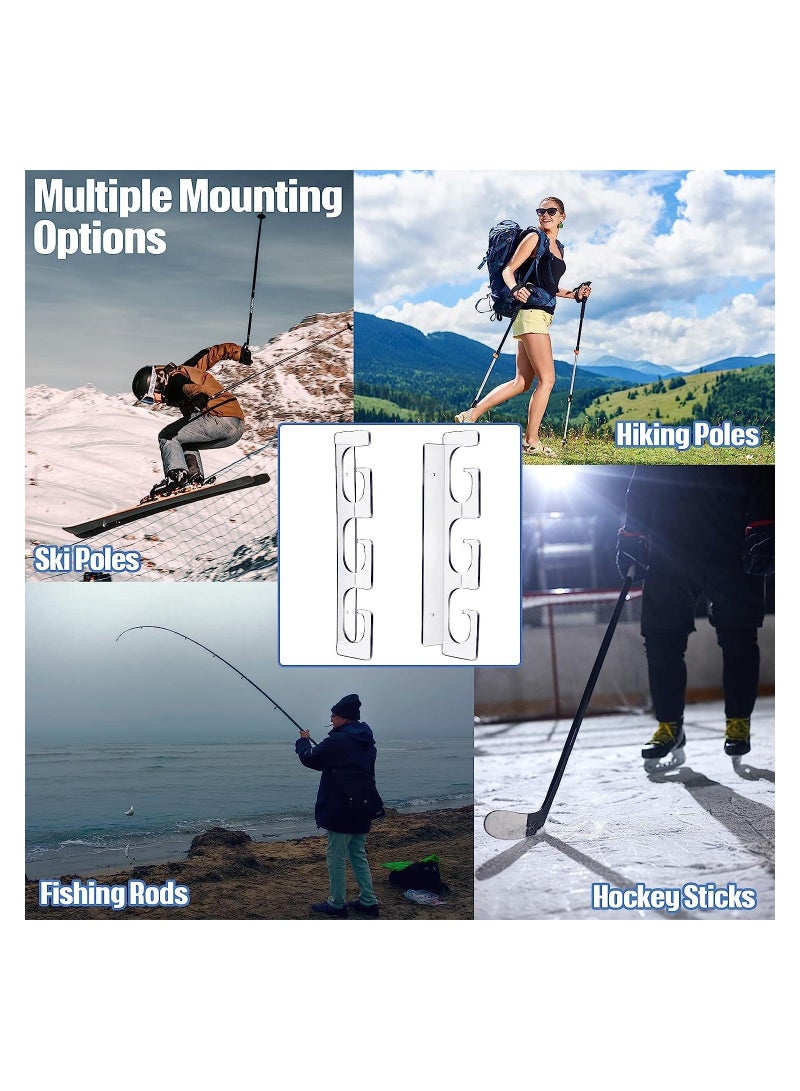 Fishing Rod Holder 4 Pcs Azonee Transparent Pole Wall or Ceiling Storage Rack Mount for Garage Wall-Ultra Strong Weatherproof Indoor and Outdoor Use Holds 6 Rods