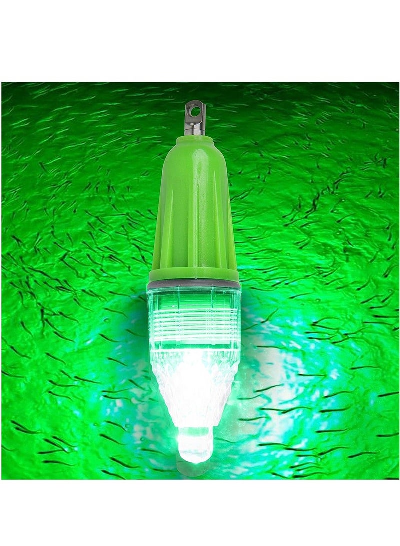 LED Underwater Fishing Light, 4Pcs Deep Drop Super Waterproof Attractive Glow Bait Lure Green Lamp Night Tools for Saltwater Freshwater