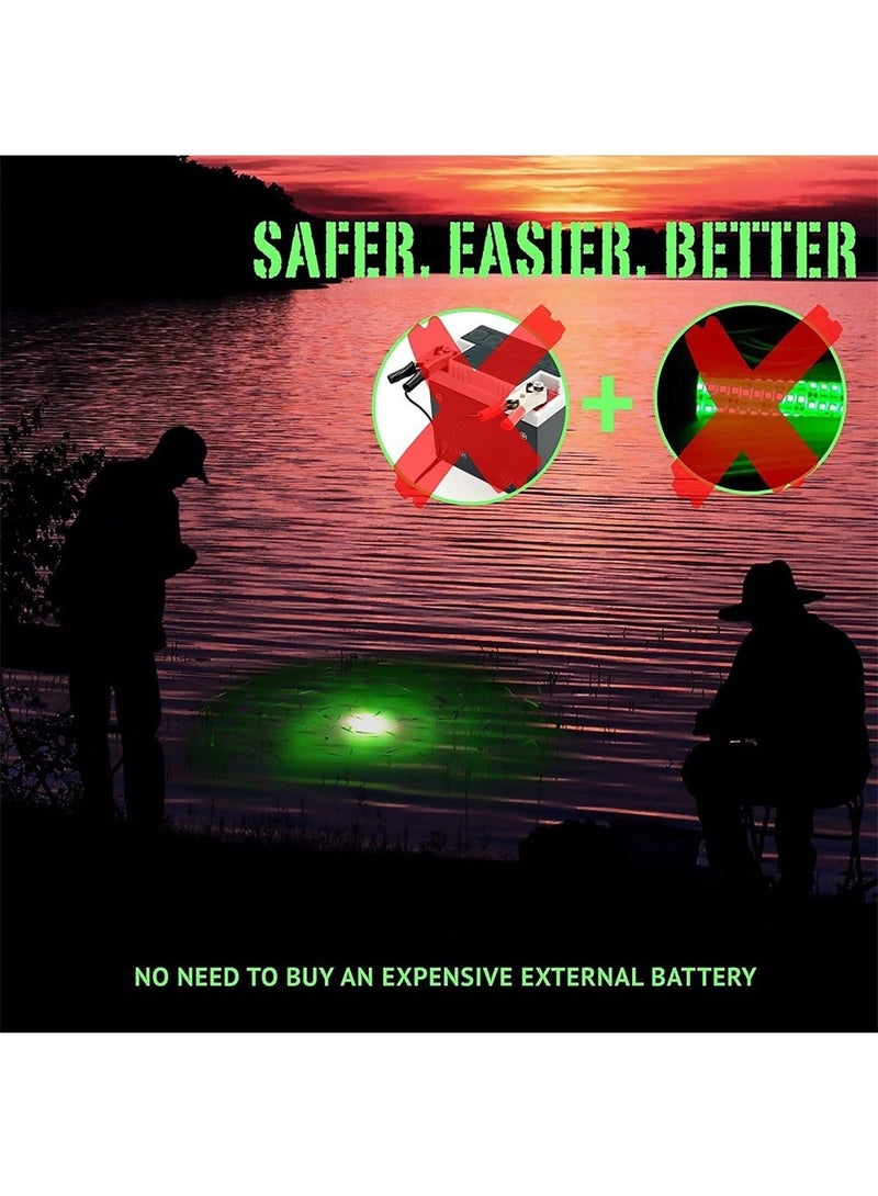 LED Underwater Fishing Light, 4Pcs Deep Drop Super Waterproof Attractive Glow Bait Lure Green Lamp Night Tools for Saltwater Freshwater