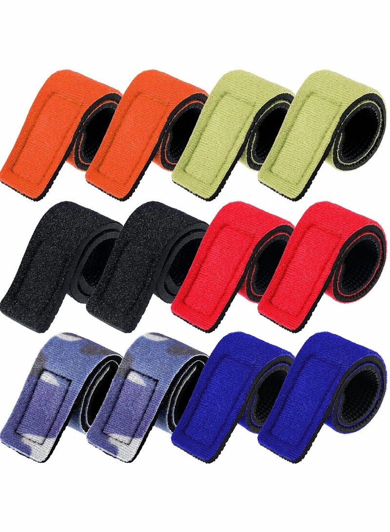12 pcs Fishing Rods Belts, Pole Strap Stretchy Rod Holder Elastic Tackle Tie Casting for and Fly Rod, Ties Straps, 6 Color