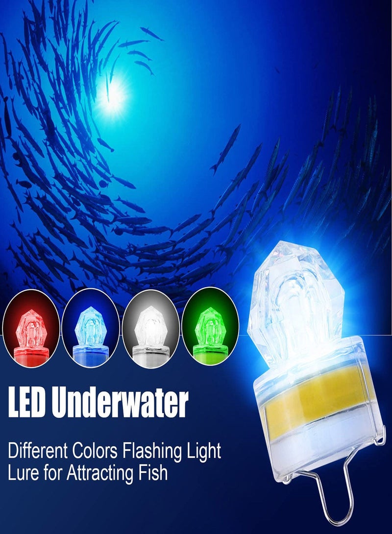 Deep Drop Fishing Light, 6Pcs LED Artificial Diamond Style Lights, Bait Lure Squid Durable Practical Tool, Versatile Light for Attracting Fish, Saltwater Freshwater Bass Halibut