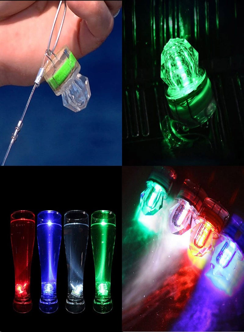 Deep Drop Fishing Light, 6Pcs LED Artificial Diamond Style Lights, Bait Lure Squid Durable Practical Tool, Versatile Light for Attracting Fish, Saltwater Freshwater Bass Halibut