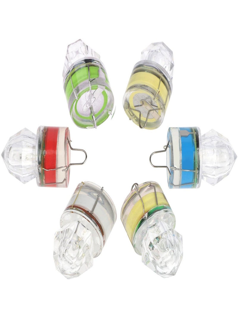 Deep Drop Fishing Light, 6Pcs LED Artificial Diamond Style Lights, Bait Lure Squid Durable Practical Tool, Versatile Light for Attracting Fish, Saltwater Freshwater Bass Halibut