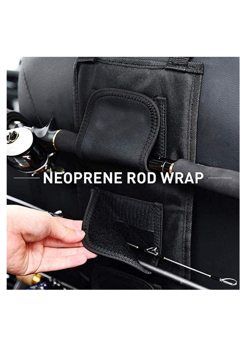 Fishing Rod Holder Adjustable Polyester Strap Combined Bracket for Vehicle Ship Rear Seats, SUV Wagons Van, Nylon Cloth Neoprene Cover
