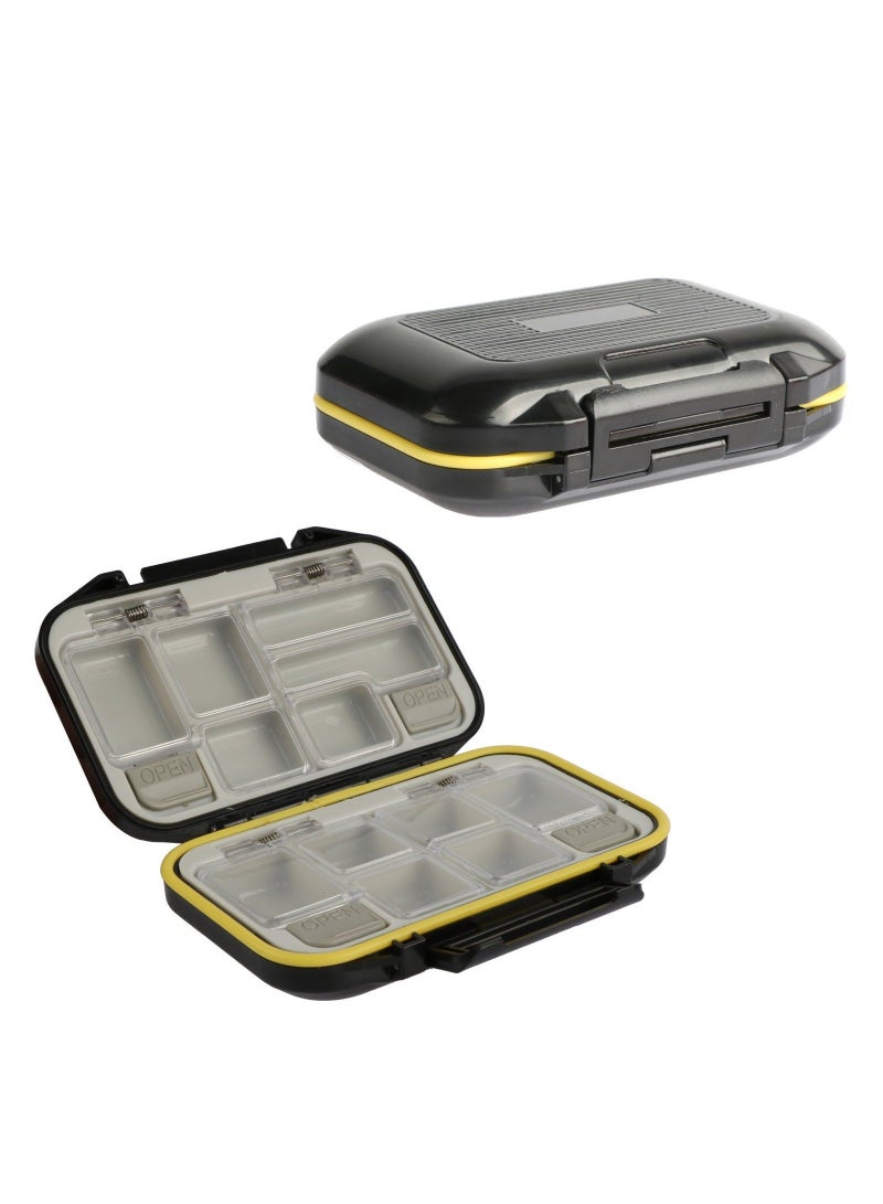 Fishing Lure Box, Waterproof Tackle Plastic Storage, Small Case, Mini Accessories Boxes Storage Containers Black MINI 4'' X 3'' 1.3''